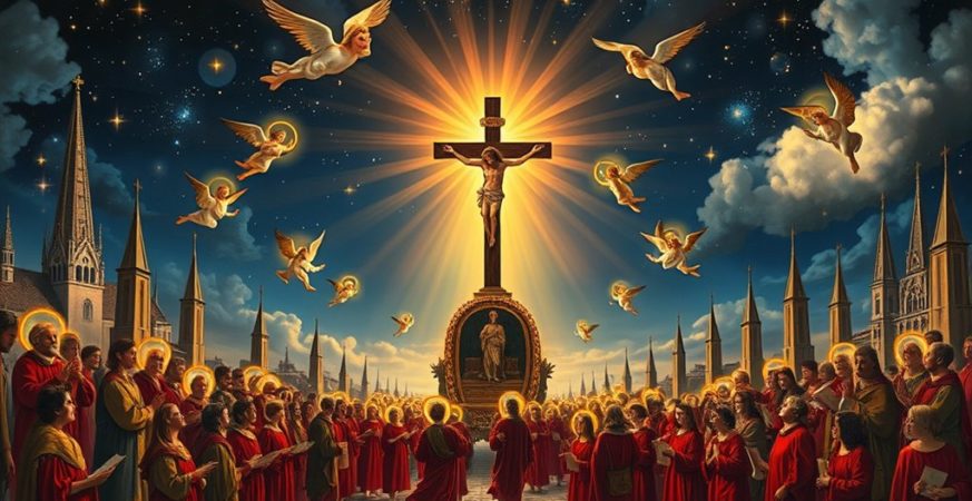 massive barefoot devotion procession