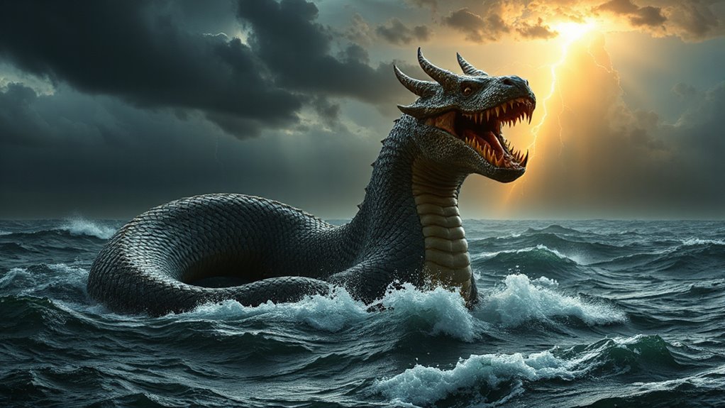 armored multiheaded fire breathing sea serpent