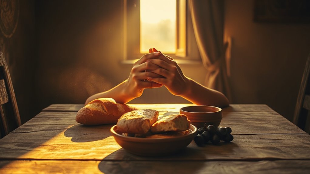 jesus gave thanks before eating