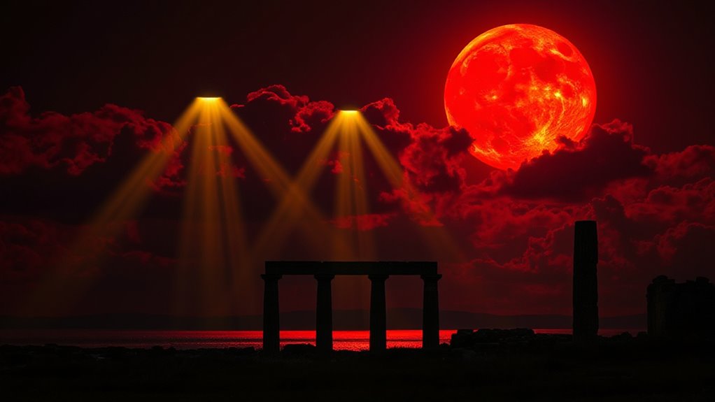 three views of blood moon