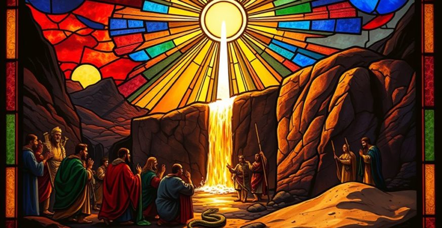 moses strikes controversial rock